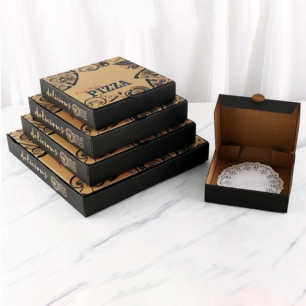 Burger Package Carton Supplier Design Printed Packing Boxes Custom Wholesale Pizza Boxes Kraft Paper with Logo 33 35 30 40 Inch