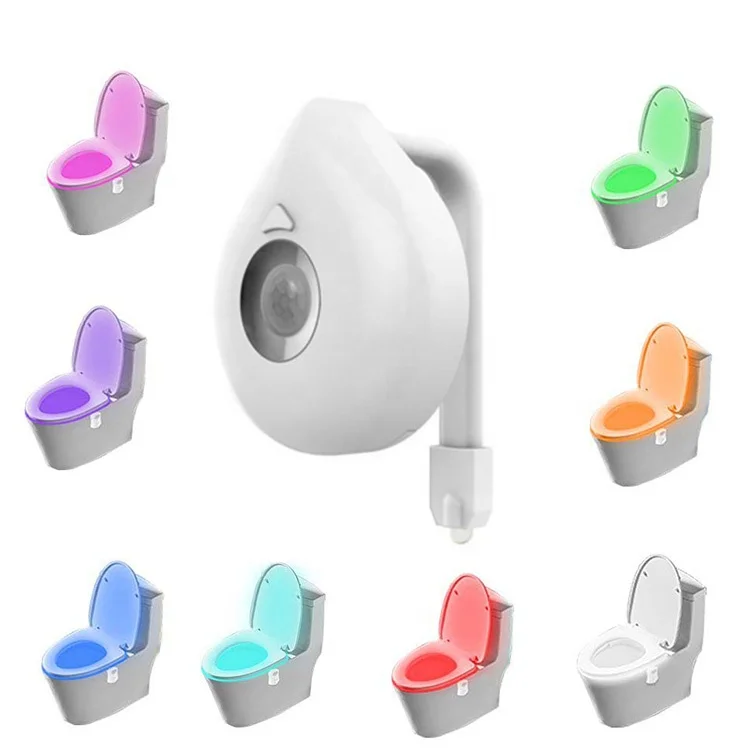 Bathroom multicolor motion activated sensor led toilet night light