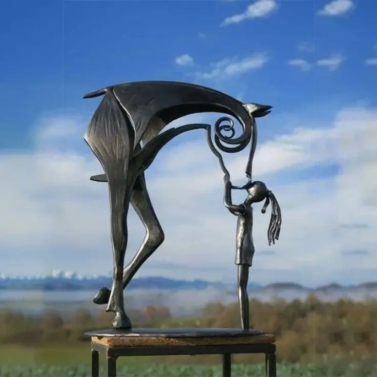 Modern Copper Sculpture Mural Horse Fountain Decor Home Metal Art OEM Custom Bronze Statue