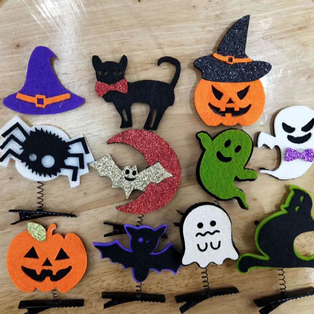 Хэллоуин заколки для волос Призрак летучая мышь Тыква Ведьма шляпа аксессуары малышей