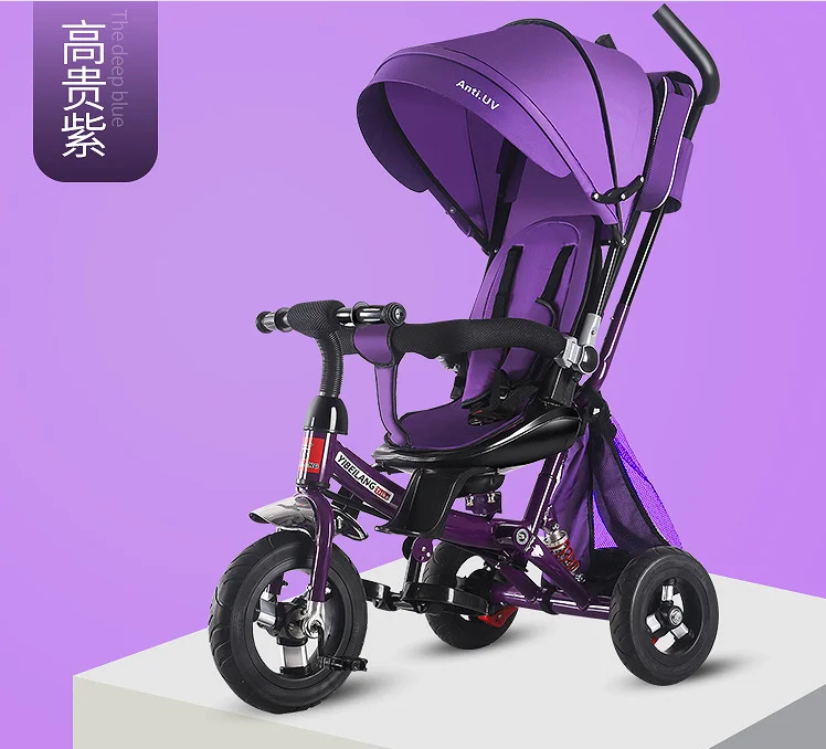 Baby tricycle for 1-5 years, with foldable Canopy kids metal tricycle for kids