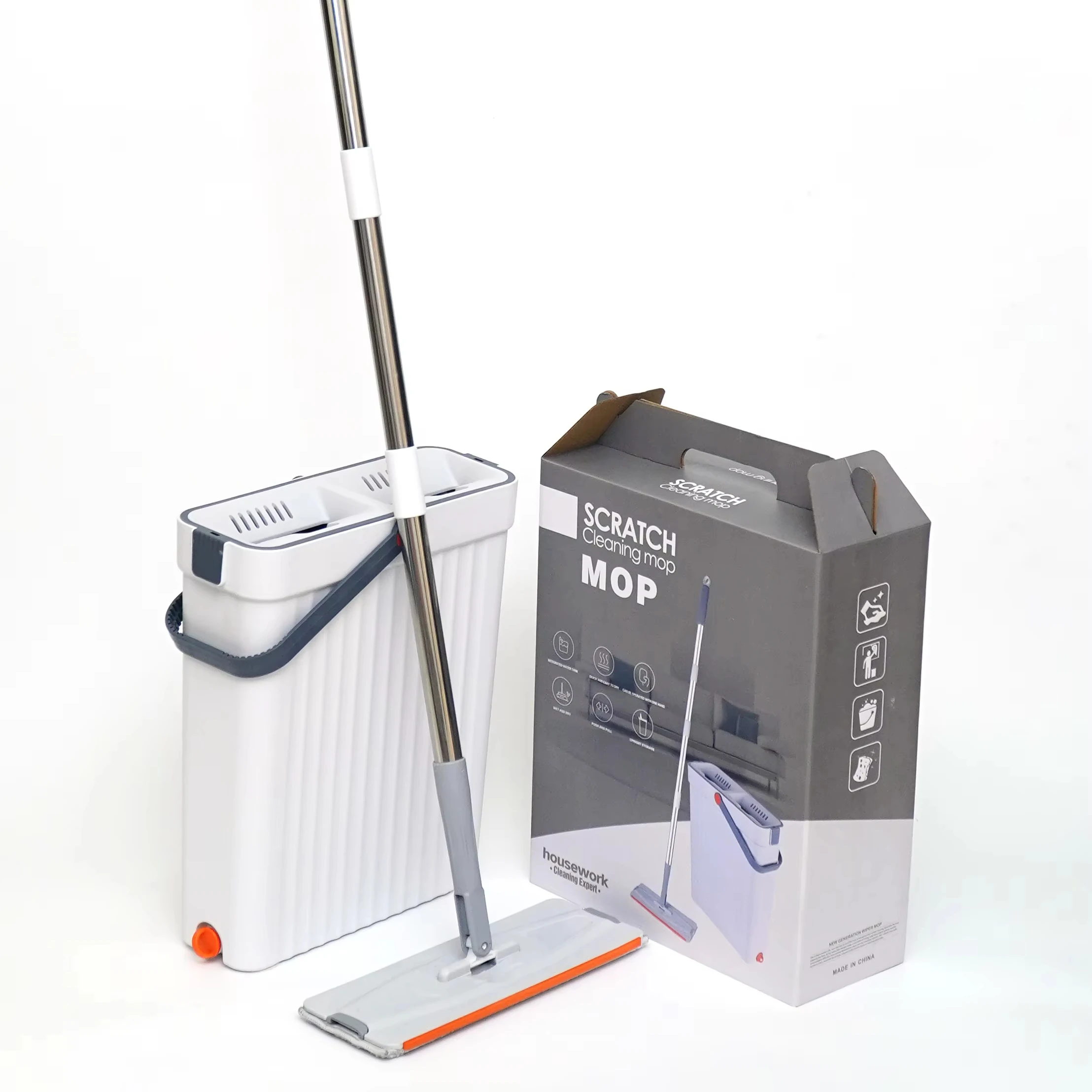 IMAXX Household Magic  Hands Free Squeeze Flat mop Spin go Mop for Living room cleaning