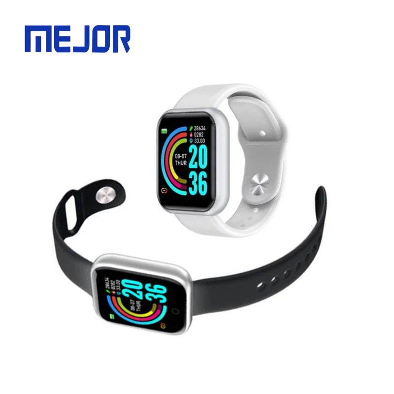 ROHS CE Healthy watch 116P silver rubber strap Y68 silicone sports wrist band D20 smart bracelet