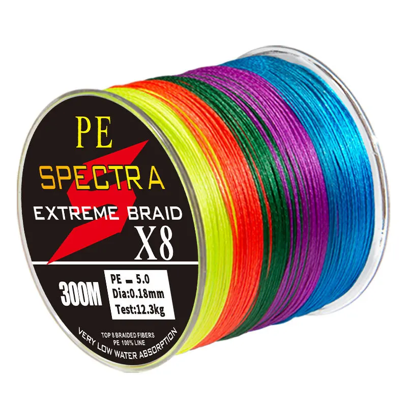 4 braided/8braided PE line 10m/color fishing line 8-110LB seawater fishing line
