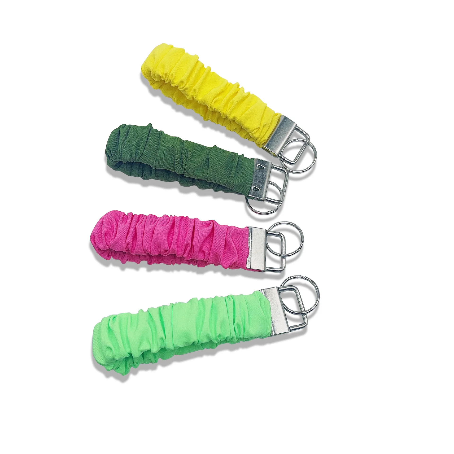 Wholesale Keyfob Satin Scrunchie Keychain Scrunchie Wristlet Key Fob Ring