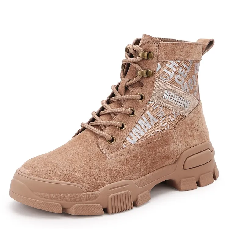 Высококачественные женские ботинки с принтом, увеличивающие рост до щиколотки, Осенние повседневные ботинки