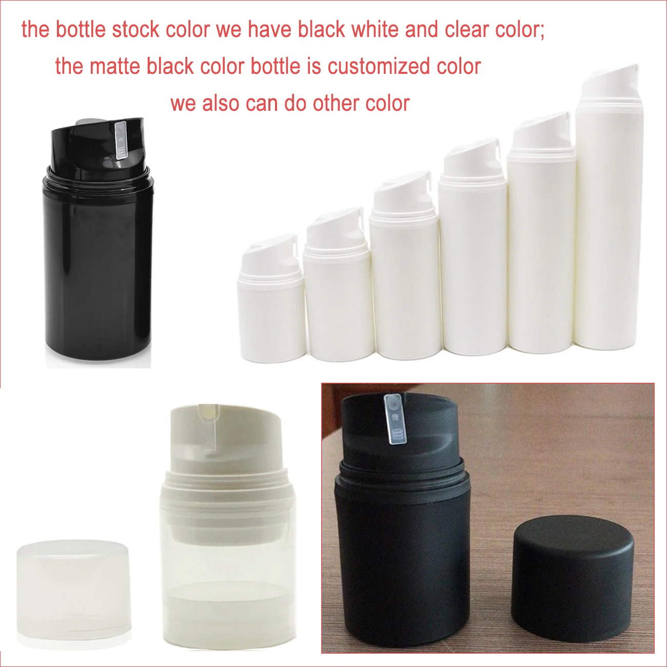 High quality 30ml 50ml 80ml 100ml vacuum pump plastic bottle for lotion cosmetic packaging PP pump bottle