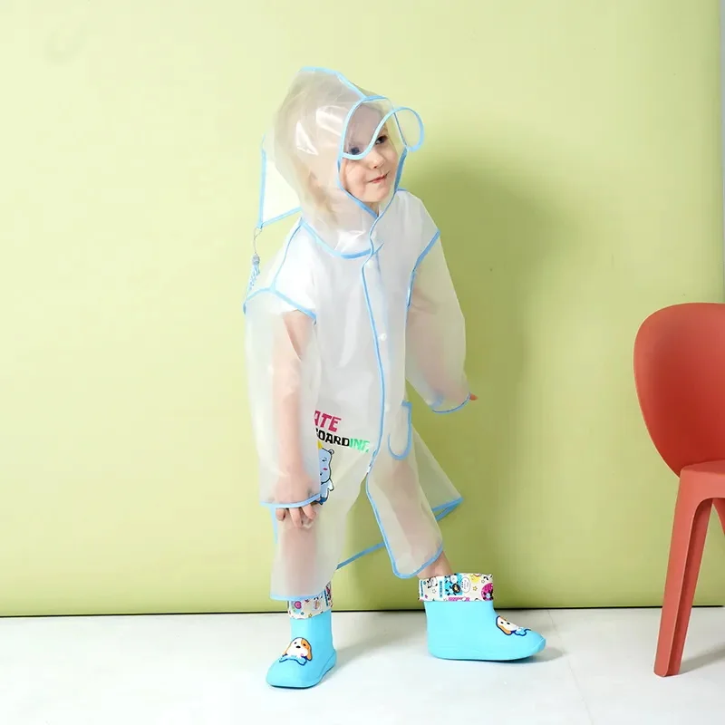 Kids Raincoats Waterproof Hooded Rain Poncho Jacket Toddler Boys Girls Rain Suit Reusable Rainwear