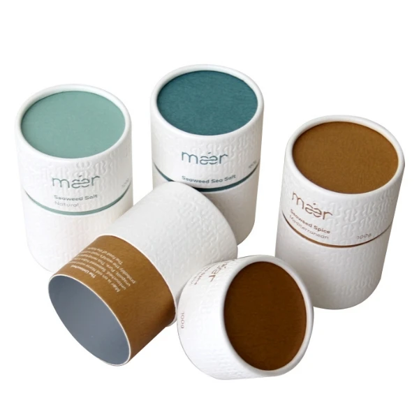 500g Kraft Paper Cardboard Nutrition Powder Canister Superfood Supplement Tea Packaging Food Paper Tube With Easy-peel off Lid