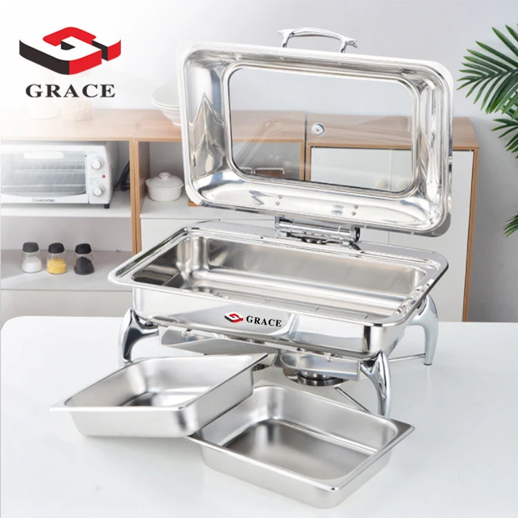 folding hydraulic stainless steel cheap yufeh catering restaurant glass prices of chafing dish buffet food warmer india for soup
