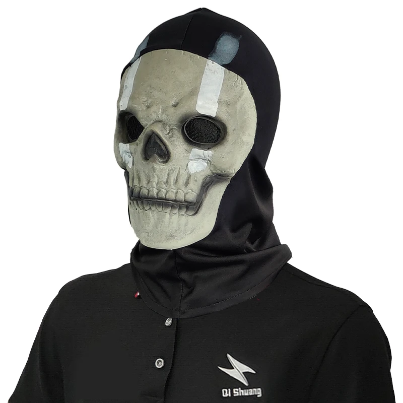 Halloween Call of Duty Ghost Costume Customizable Call of Duty Grey Double Lines Latex Mask Scary Ghost Face Mask