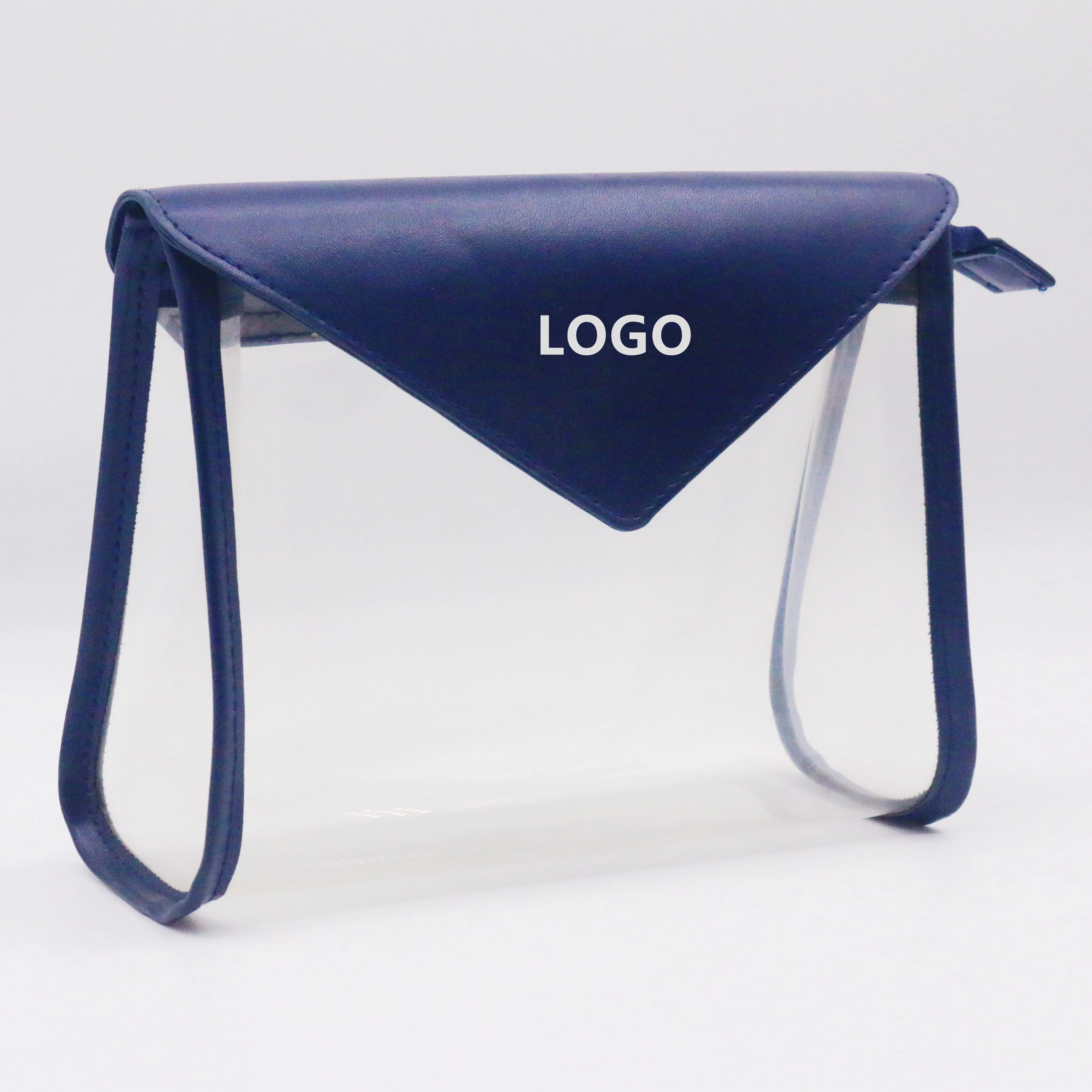 Classic Letter Shape Biodegradable TPU Toiletry Bag Waterproof PU TPU Stitching Clear Zipper Makeup Bag