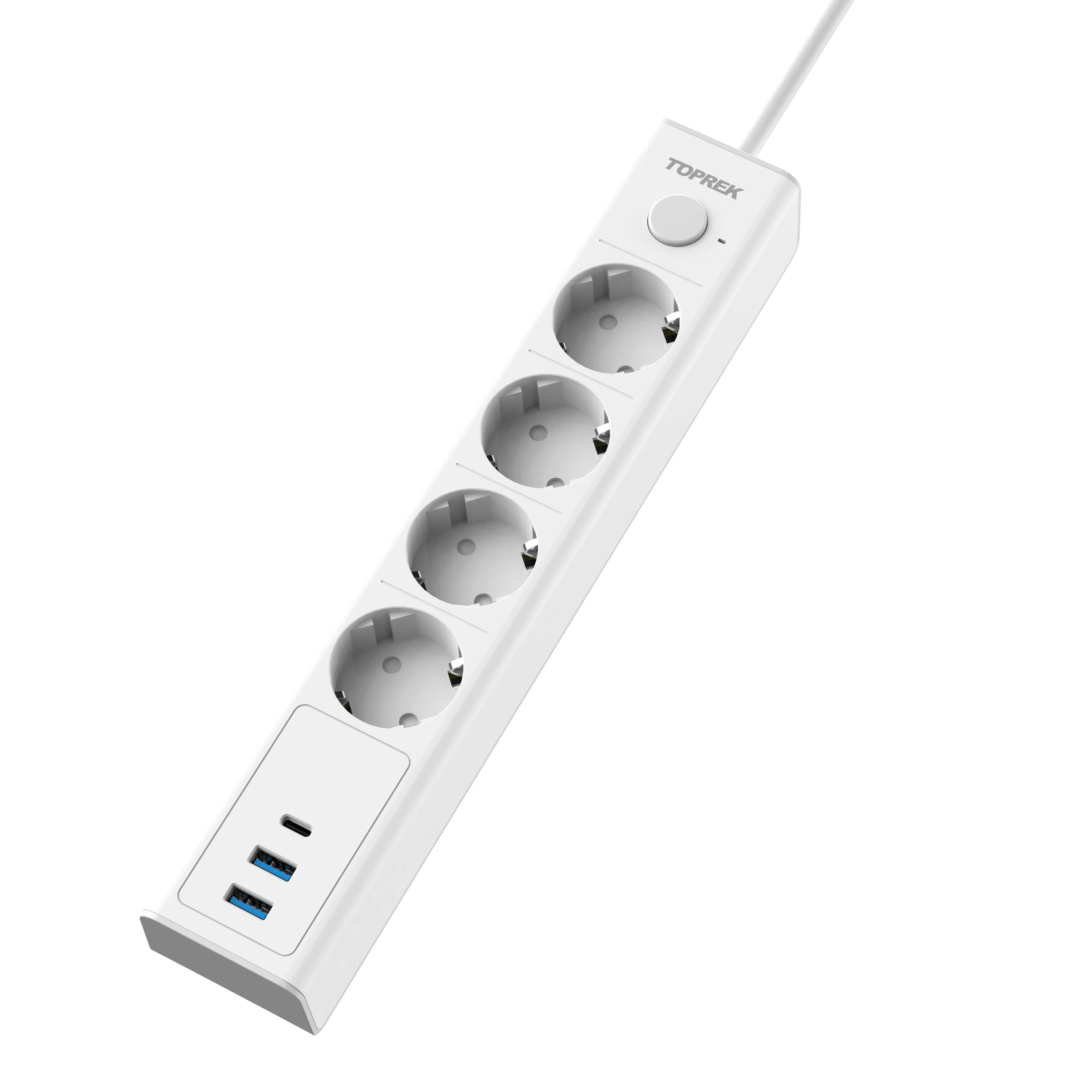 Home Office Electrical Supply Europe Extension Board Power Socket  4 Outlets With Type-C PD30W Fast Charging 16A 4000W MAX