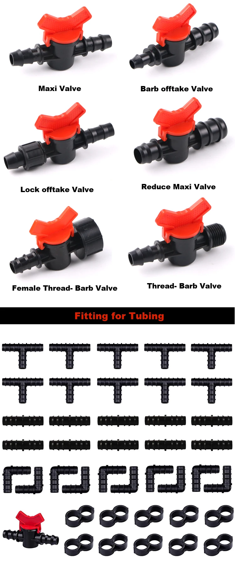 gardenfarm irrigation system POM barb offtake mini valve for LDPE pipe drip pipe