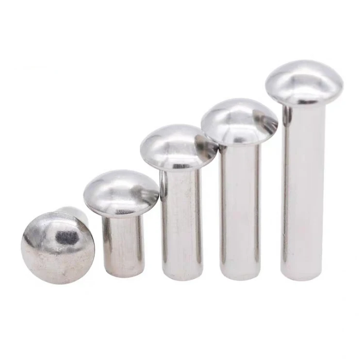 Rivet Stainless Steel GB DIN 660 Round Head Solid Silver M1-M8 Plain