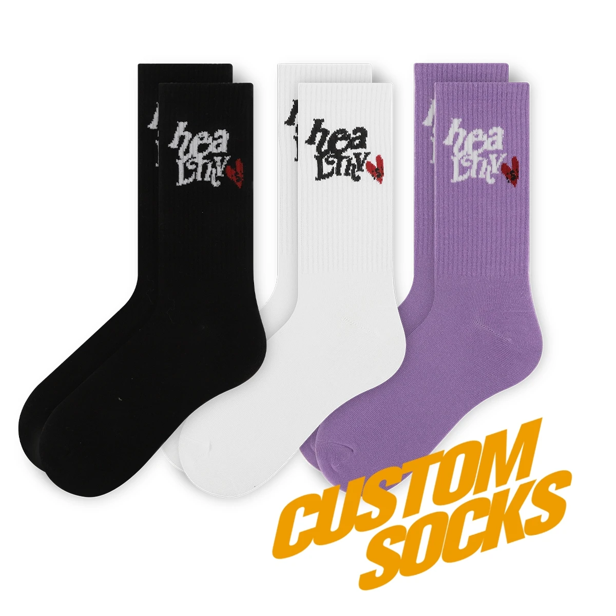 FREE DESIGN & MOCKUP white black customize mens socks bamboo cotton custom logo socks