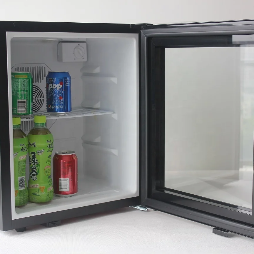 Thermoelectric mini refrigerator with black fridge  Glass door 40L for hotel room