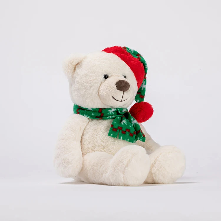 2022 New Design Custom Christmas Gift Cute stuffed Animals Plush Teddy Bear Plush Toy With Scarf And Hat