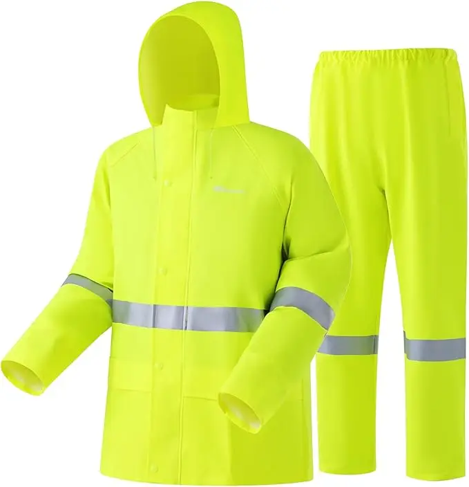 High Quality Raincoat Hivis Rain Jacket Waterproof Polyester Motorcycle Worker Pvc Full Rain Suit