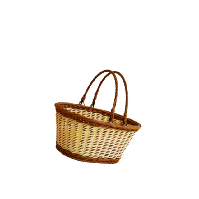 2022 Best sell Picknickmand Plastic With Lid Black Rattan Picnic Basket