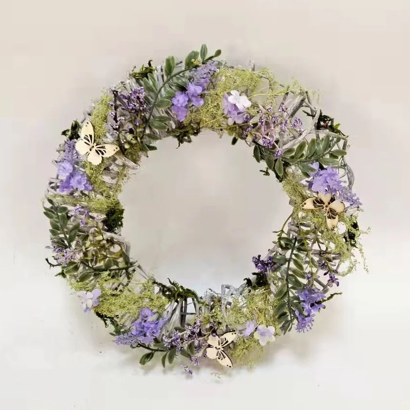 GY BSCI Manufacturer Supply Handmade Artificial Summer Decoration Home Spring Wreath