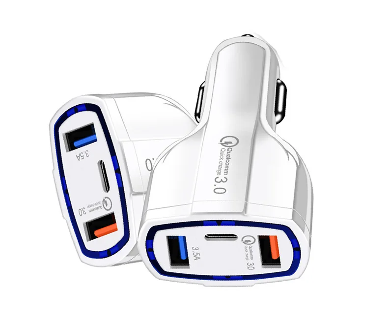 Multi Phone Usb C Car Charger Usb PD 20W QC 3.0 Fast Charging Mobile Phone Bullet Car Charger For Car Bus