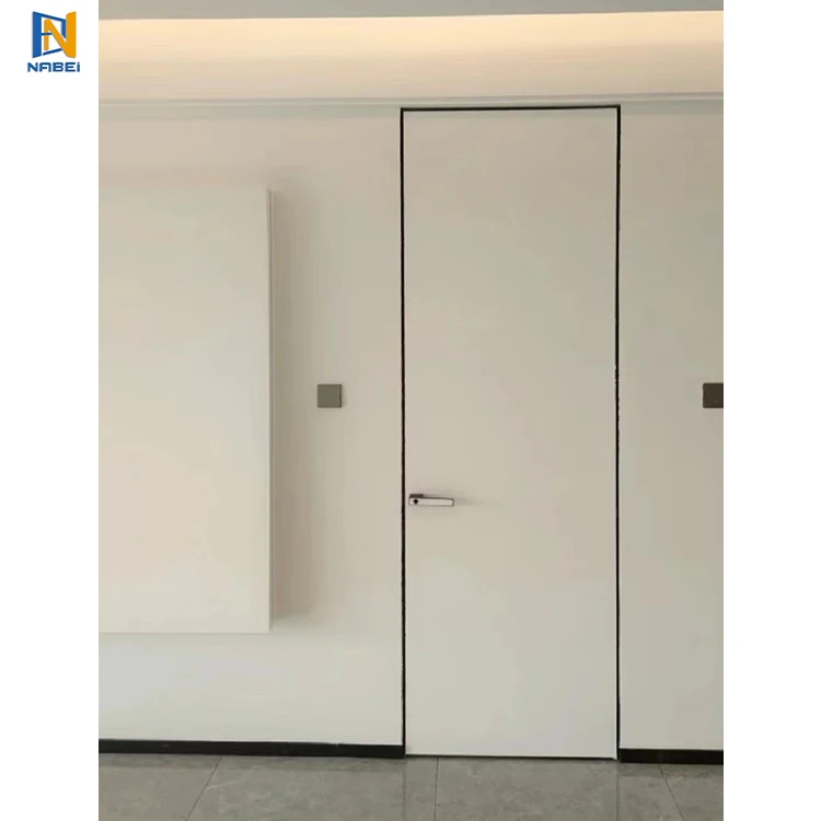 Factory Wholesale Price High Quality Entrance Hidden Aluminum Frame Wooden Door Secret Room Embedded Wall Invisible Door