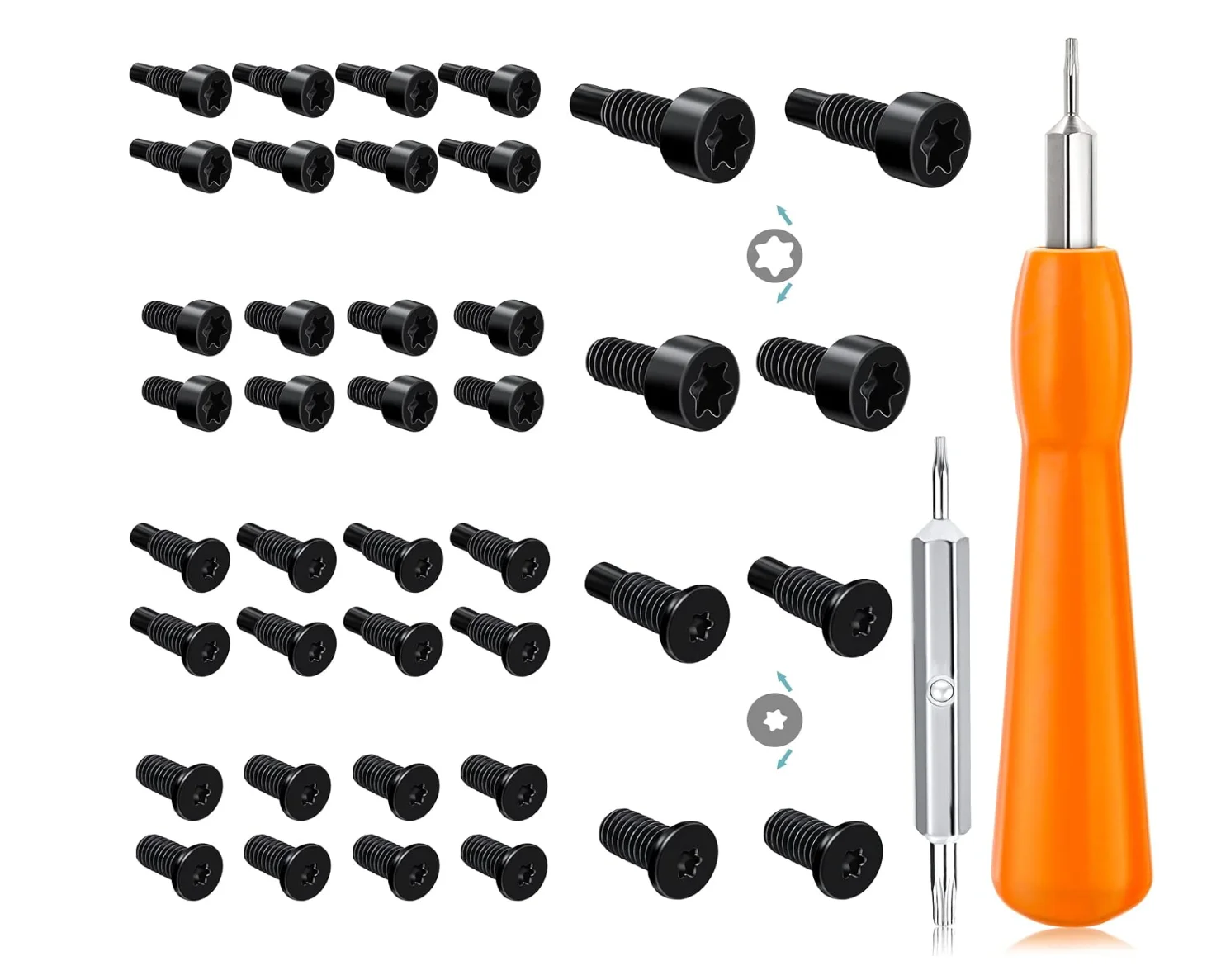 Ring Doorbell Screwdriver,Double-Ended Torx T6 T15 Screwdriver Bit Set Replacement with 16Pcs T6 T15 Ring Doorbell Screws