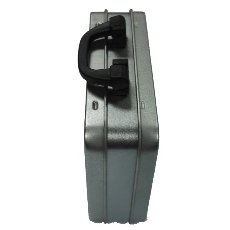 Metal Tin Lunch Box for Cookie Mini Small Silver Each Tin Box in a Poly Bag, Proper Quantity Into an Exporter Carton. Tinplate