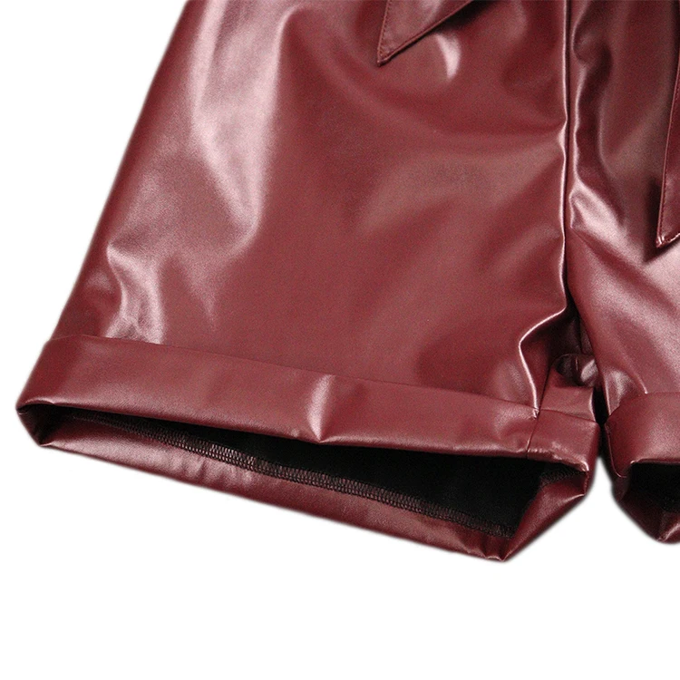 Miranda popularity summer custom women clothing vinyl hot short ladies casual leather shorts for women