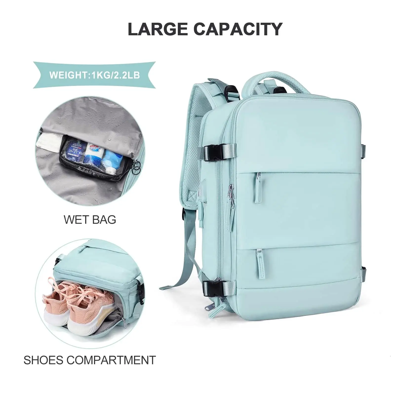 Unisex Outdoor Wholesale Waterproof  Duffel Custom Durable Material Airline Approved Travel Bags  Custom Large Travel Backpack