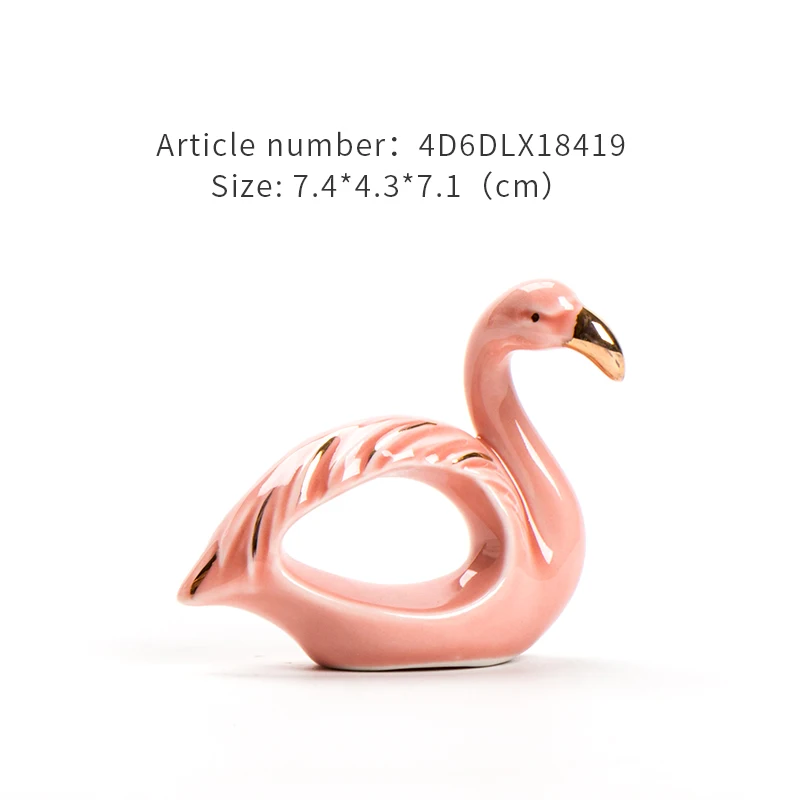 
Ceramic crafts home decoration garden animal sculpture decoration velvet Flamingo statue 