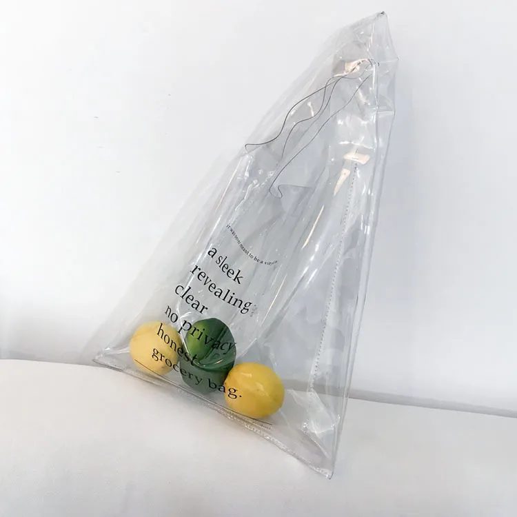 
waterproof Clear PVC Shopping Bag with the letter transparent shopping bag portable beach female custom PVC bag 