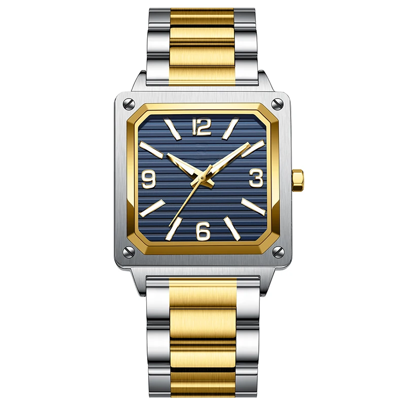 OEM Custom Square Made Design Logo Men Watch Luxury Personalized Quartz Watches Manufacturer
