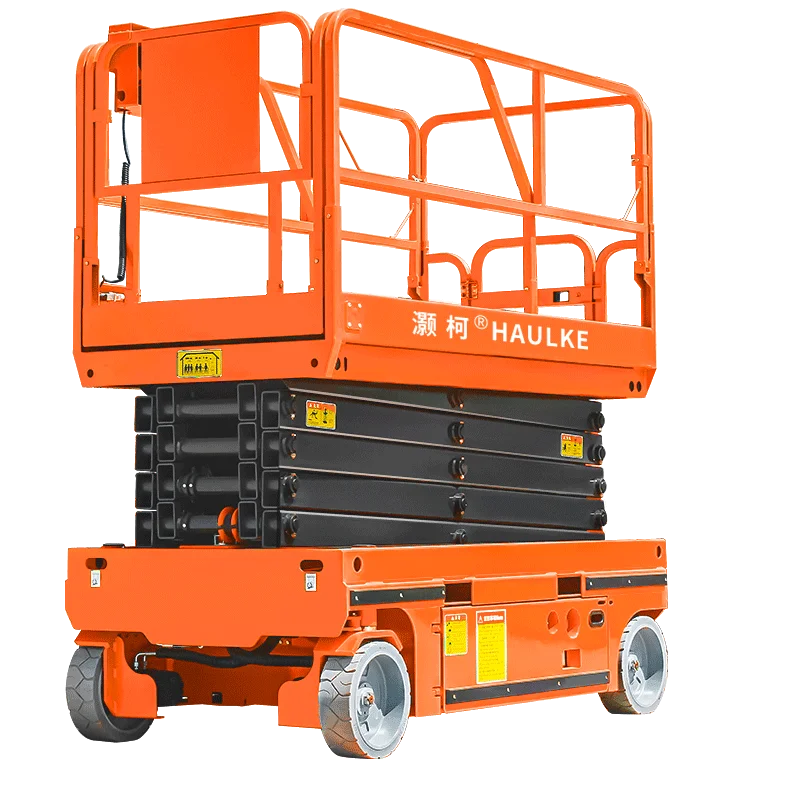 electric control self propelled battery power 4 wheels drive motor hydraulic mobile scissor lift