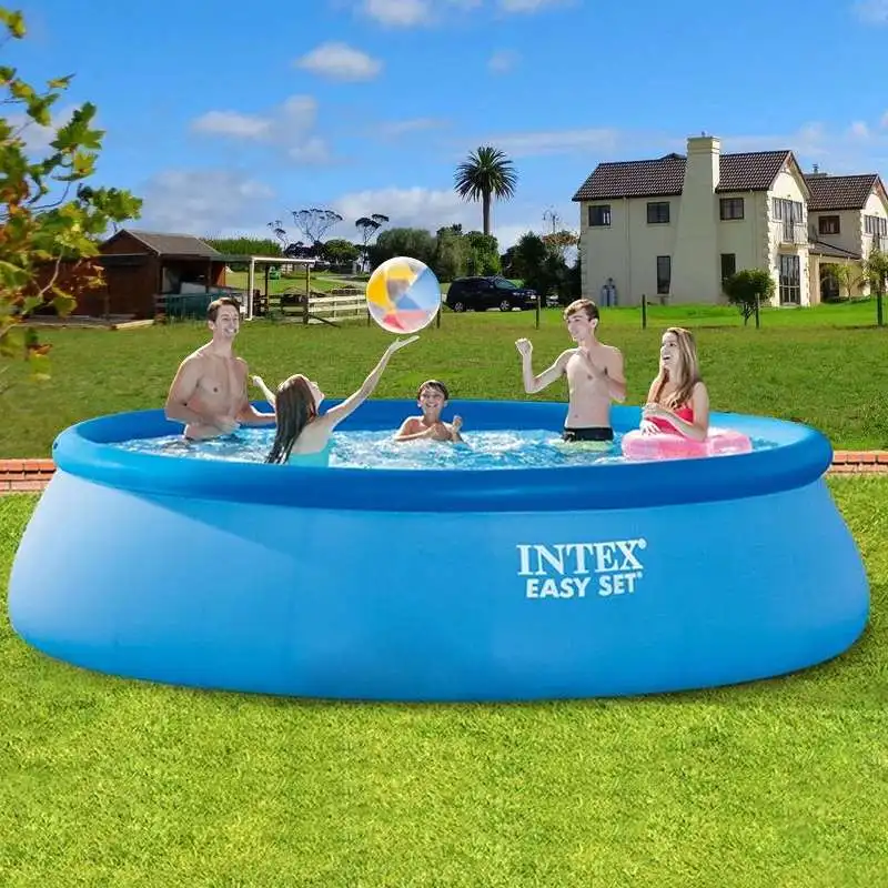 
INTEX 28130 12 ft Portable Super Large Family Inflatable Bathtub Inflatable Swimming Pool For Adults and Kids 