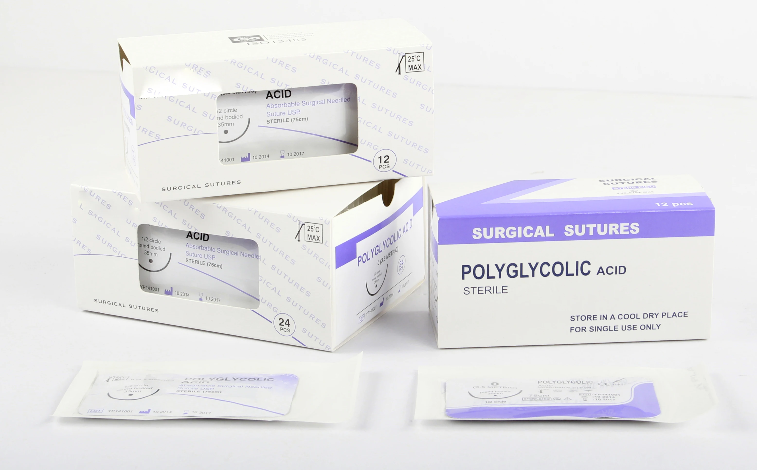factory Absorbable chromic plain braided surgical suture with needle