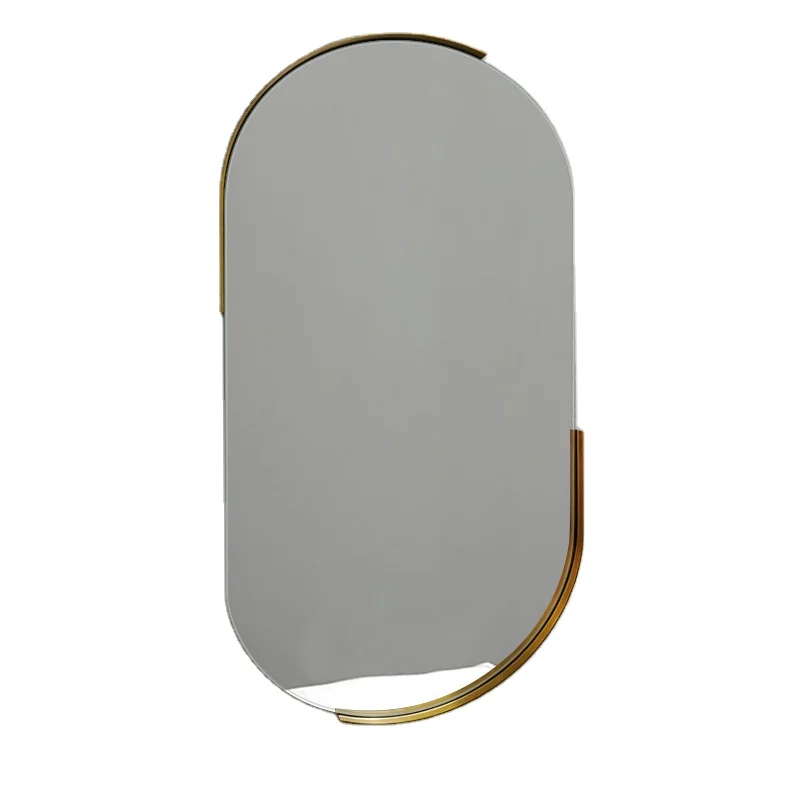 Wall Mounted Runway Half Frame Mirror INS Light Luxury Oval Decorative Mirror Wall Hanging Simple Mirror