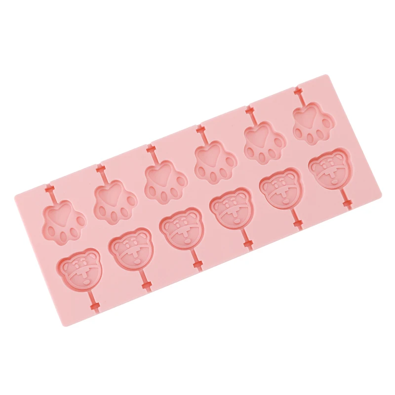Lollipop Mold Food Grade Candy Mouds Customized Shape Soft 12 Holes Mould High Quality Silicone Custom Logo Opp Bag Cake Tools