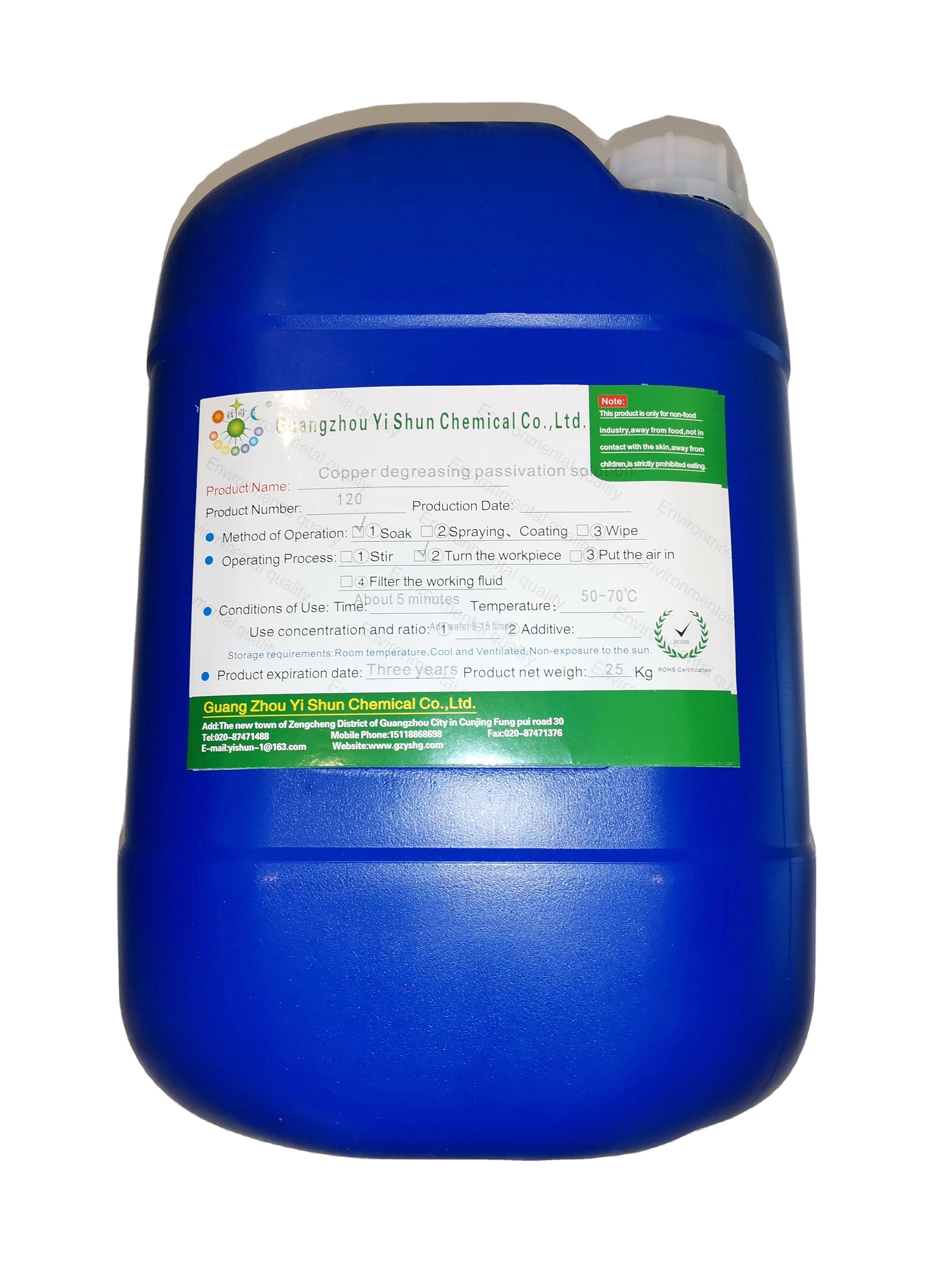 Environmental protection new copper oil removal passivation agent