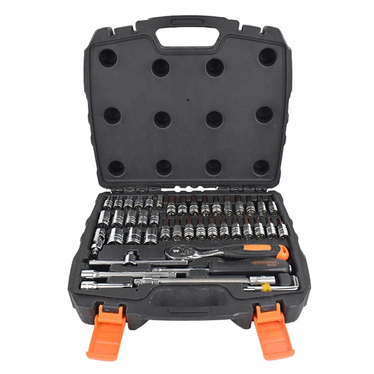 Hot sale multifunctional car tools set mechanic home household tool box socket set 46pcs