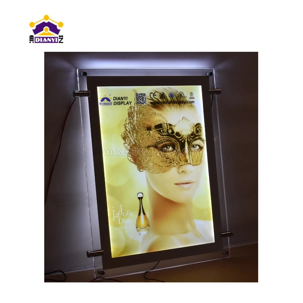 Customized Modern Luxury LED Poster Frame Large Size Led Crystal Light Box For Mall for A1 Size Acrylic Light Box