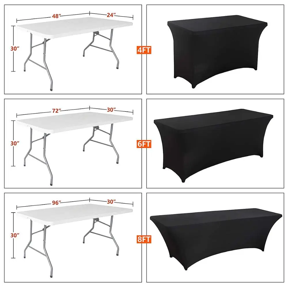 Rectangular Fitted Spandex Tablecloths Wedding Party Cocktail Stretch Table Covers