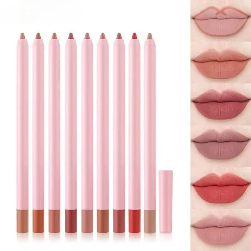 Hot Sale pink lip liner pencils Private Label Vegan Natural Waterproof Lip Liner High Pigment Matte liner Pencil set Wholesale