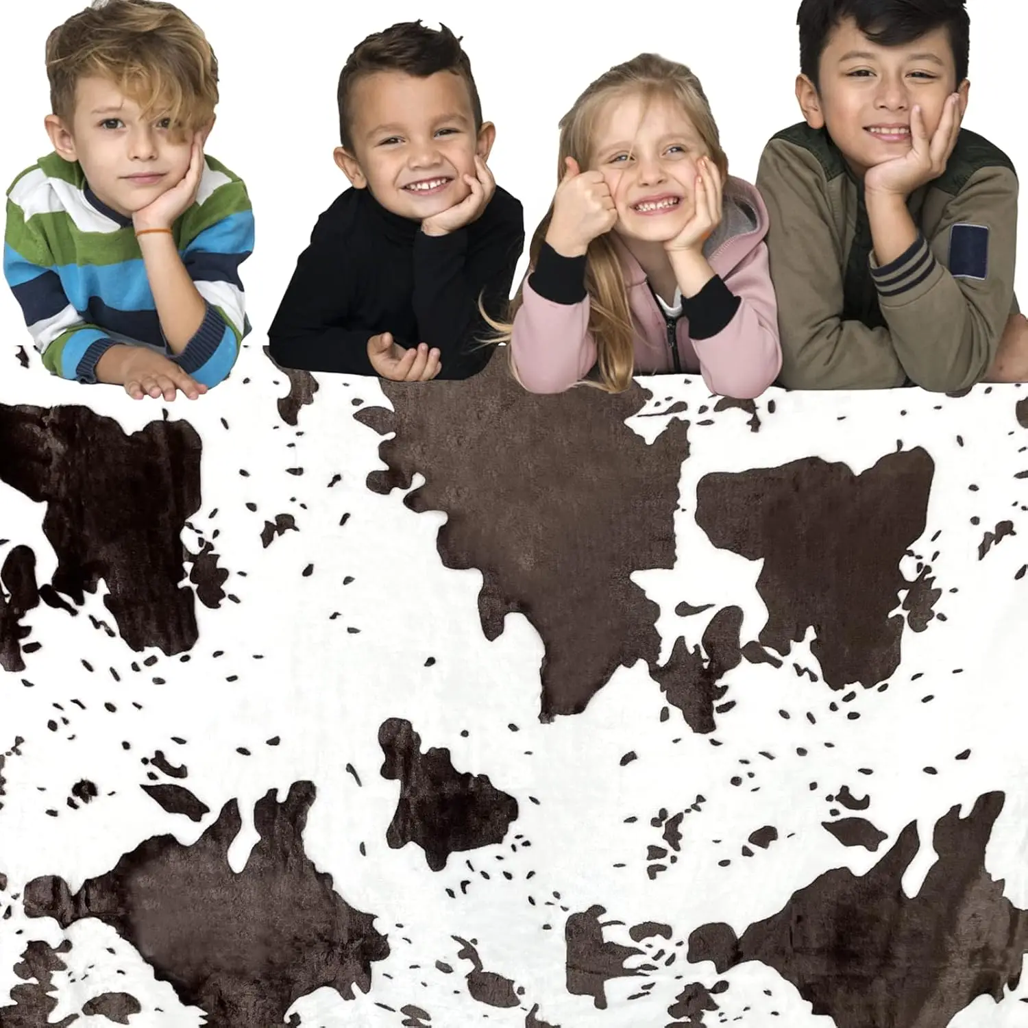 Custom flannel fleece Throw Blankets King Size Cow Print Soft Cozy Fuzzy Large Blanket for Bed Couch 60*80INCH