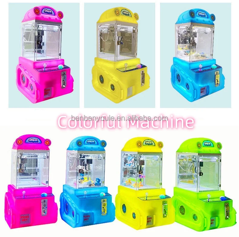 Newest Coin Operated Game Machine Small doll grab clip machine Tank doll game Mini Claw Machine