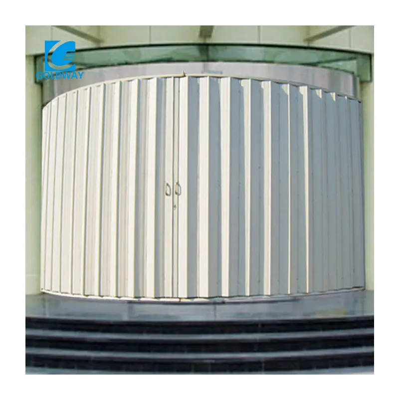 Metal Garage Door Accordion Single Galvanized Steel Folding Door External Sliding Door Partition