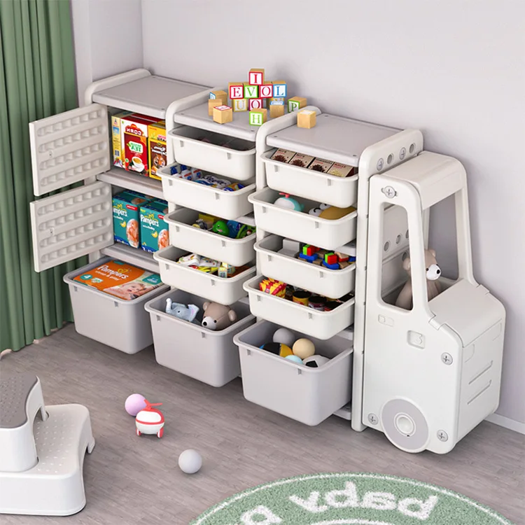 Вместительная Автомобильная игрушечная полка, книжные полки, органайзер, детские шкафы, стеллаж для хранения, пластиковые детские шкафы