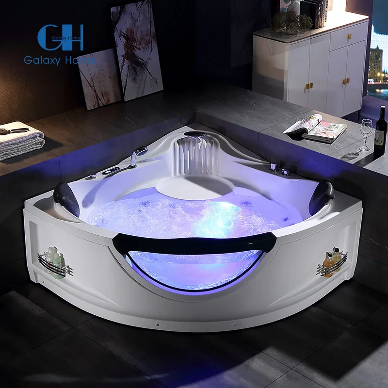 2023 OEM Home Luxury Brand New Whirlpool For Hotel Bathroom Clear Acrylic Corner Bathtub Spa Soaking Tub Tubs Sauna Rooms