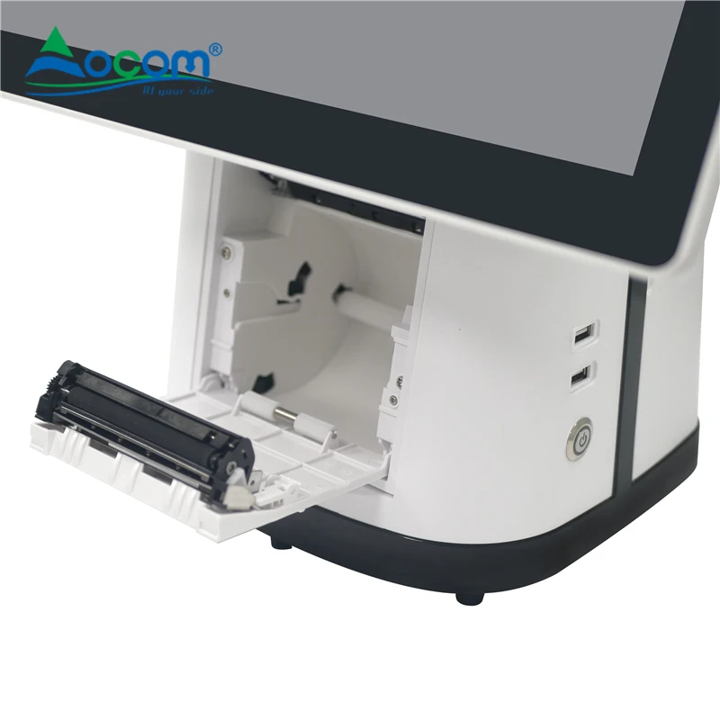 Built in High Speed Printer Ocom 15.6 Thin Smart Pos Pc Monitor Dual Touch Screen Sistema All in One Printer Android Pos